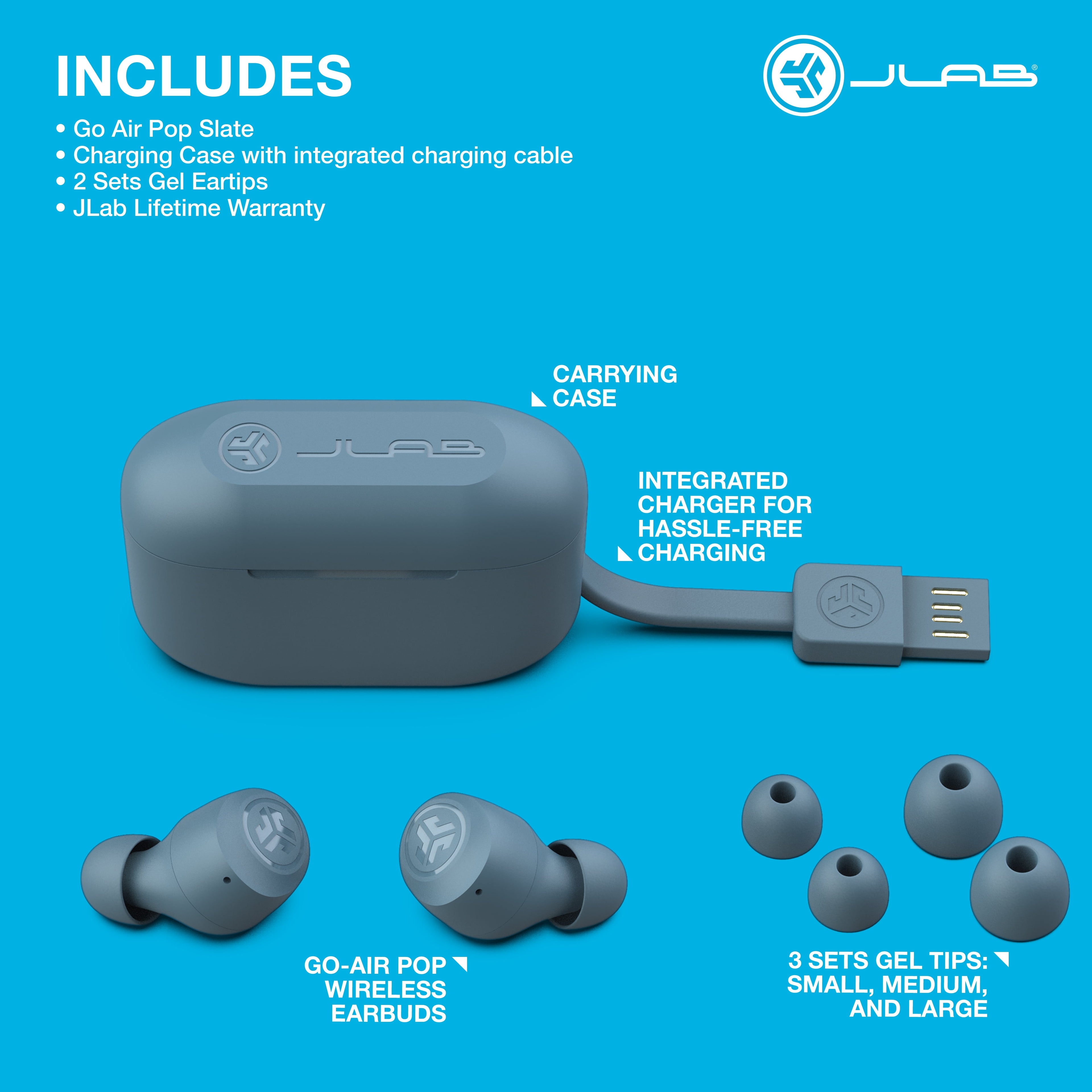 Go Air Pop Bluetooth Earbuds, True Wireless with Charging Cas