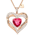 Love Pendant Necklaces for Women with Birthstone Zirconia, Christmas Birthday Anniversary Jewelry Gift for Women Wife