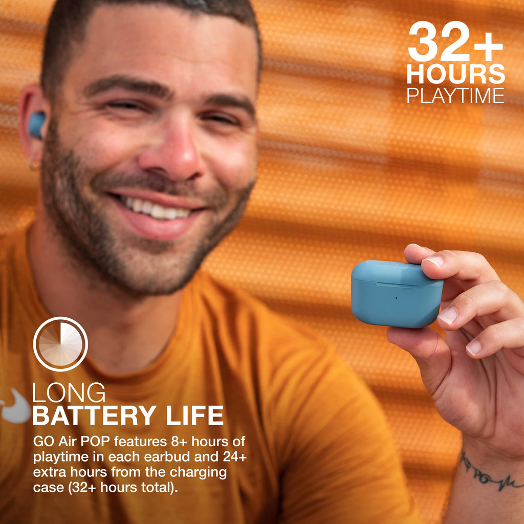 Go Air Pop Bluetooth Earbuds, True Wireless with Charging Cas