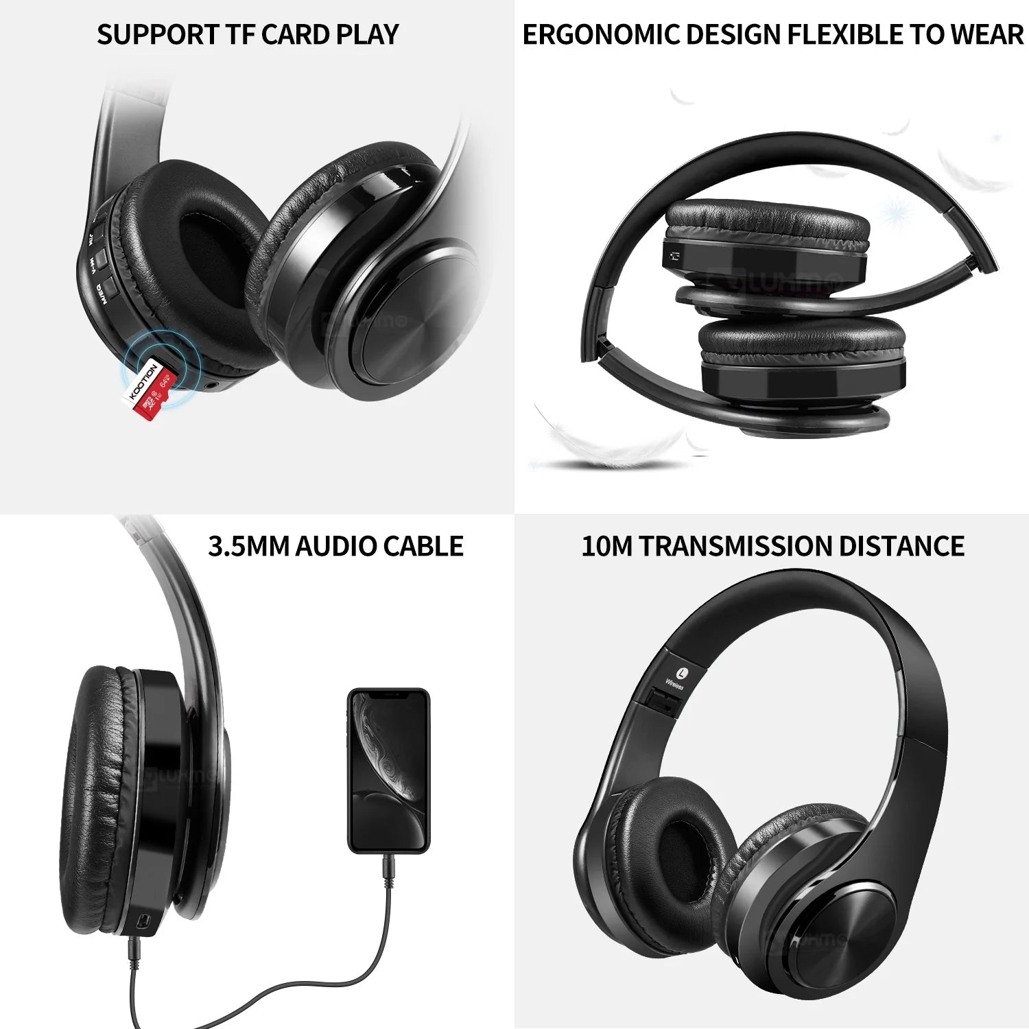 Bluetooth Headphones over Ear, LUXMO Wireless Noise Cancelling 
