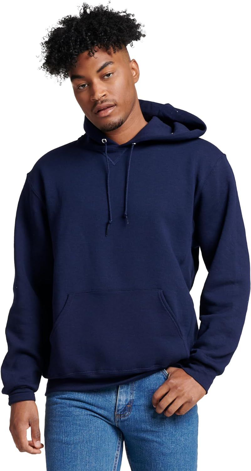 Mens Dri-Power Fleece Hoodies, Moisture Wicking, Cotton Blend, Relaxed Fit, Sizes S-4X